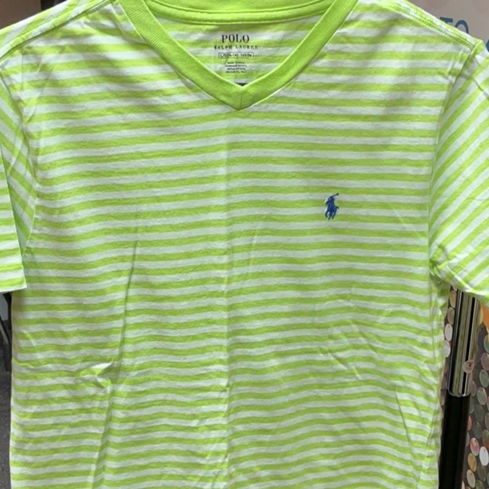 Polo by Ralph Lauren Green and Blue Short Sleeve Tee